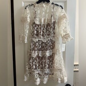For Love And Lemons White Floral Lace Dress